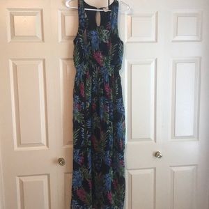 Long Silky Floral dress - size Med